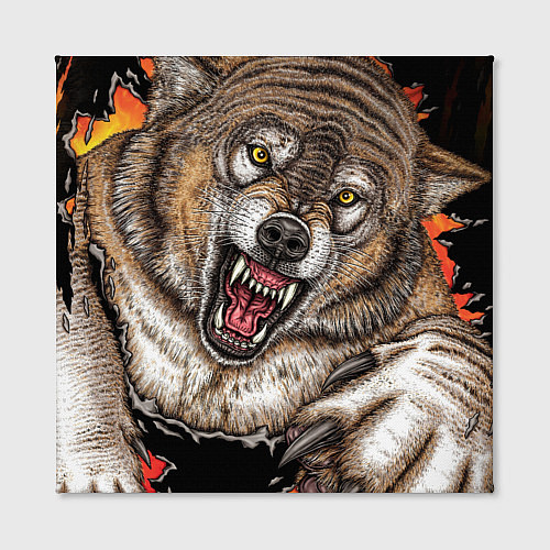Картина квадратная Волк и царапины / 3D-принт – фото 2