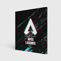 Холст квадратный Apex Legends в стиле glitch и баги графики на темн, цвет: 3D-принт