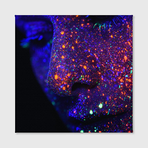 Картина квадратная Силуэт лица из мазков красок / 3D-принт – фото 2
