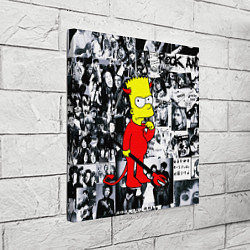 Холст квадратный Барт Симпсон - чёрт на фоне своих подопечных, цвет: 3D-принт — фото 2
