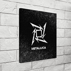 Холст квадратный Metallica с потертостями на темном фоне, цвет: 3D-принт — фото 2