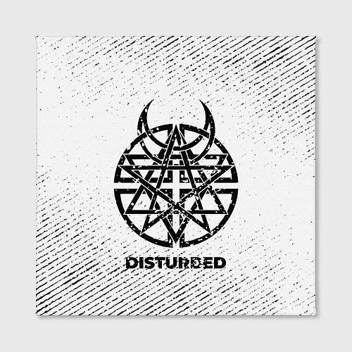 Картина квадратная Disturbed с потертостями на светлом фоне / 3D-принт – фото 2