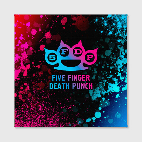 Картина квадратная Five Finger Death Punch - neon gradient / 3D-принт – фото 2