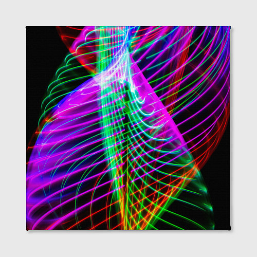Картина квадратная Абстрактное множество неоновых лучей / 3D-принт – фото 2