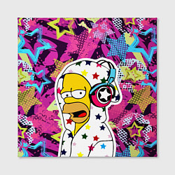 Холст квадратный Гомер Симпсон в звёздном балахоне!, цвет: 3D-принт — фото 2