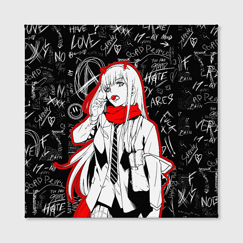 Картина квадратная Zero two с чупачупсом - любимый во франксе / 3D-принт – фото 2