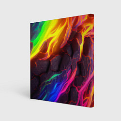 Холст квадратный Neon rainbow lava, цвет: 3D-принт