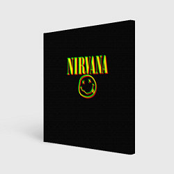 Холст квадратный Nirvana logo glitch, цвет: 3D-принт