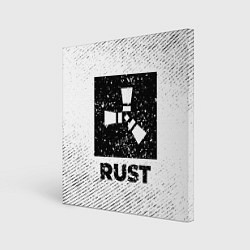 Холст квадратный Rust с потертостями на светлом фоне, цвет: 3D-принт