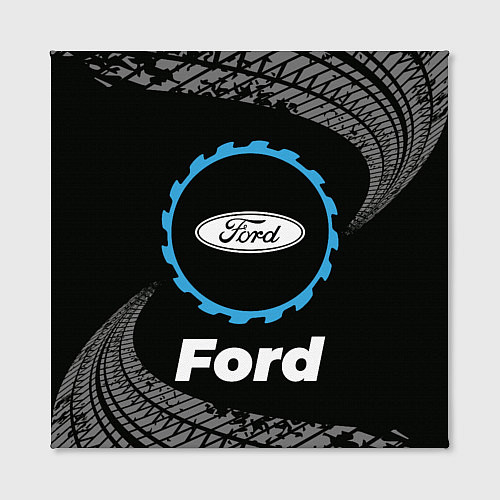Картина квадратная Ford в стиле Top Gear со следами шин на фоне / 3D-принт – фото 2