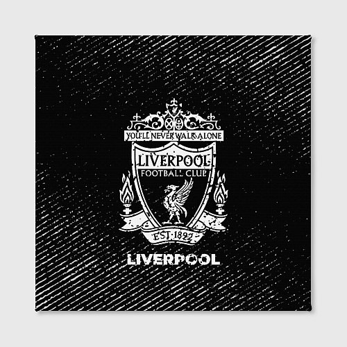 Картина квадратная Liverpool с потертостями на темном фоне / 3D-принт – фото 2