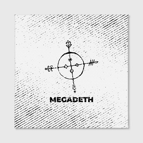 Картина квадратная Megadeth с потертостями на светлом фоне / 3D-принт – фото 2