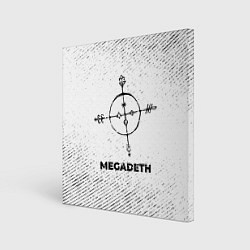 Холст квадратный Megadeth с потертостями на светлом фоне, цвет: 3D-принт