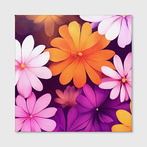 Картина квадратная Яркие фанстастические цветы / 3D-принт – фото 2