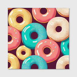 Холст квадратный Пончики и только пончики, цвет: 3D-принт — фото 2