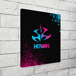 Холст квадратный Hitman - neon gradient, цвет: 3D-принт — фото 2