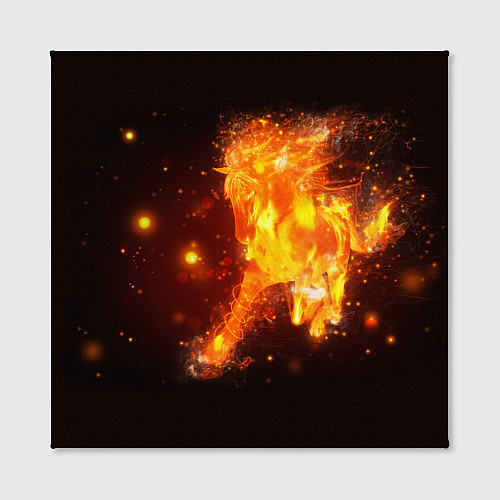Картина квадратная Огненная лошадь мчит галопом / 3D-принт – фото 2