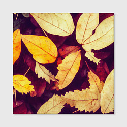 Холст квадратный Осенняя листва узор, цвет: 3D-принт — фото 2