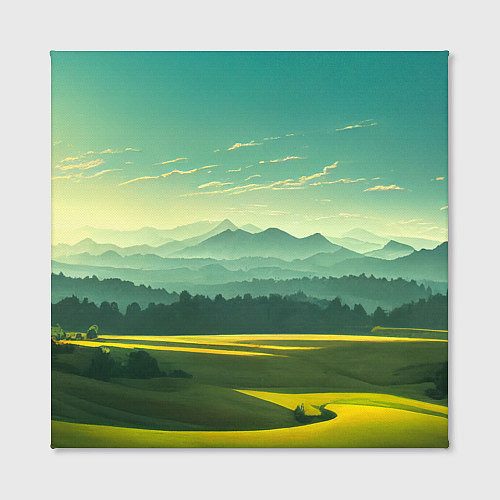 Картина квадратная Зелёная долина, пейзаж / 3D-принт – фото 2