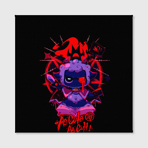 Картина квадратная Cult of the lamb - самый милый культ / 3D-принт – фото 2