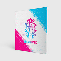 Холст квадратный Nickelback neon gradient style, цвет: 3D-принт