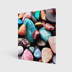 Холст квадратный Камни разноцветные, цвет: 3D-принт
