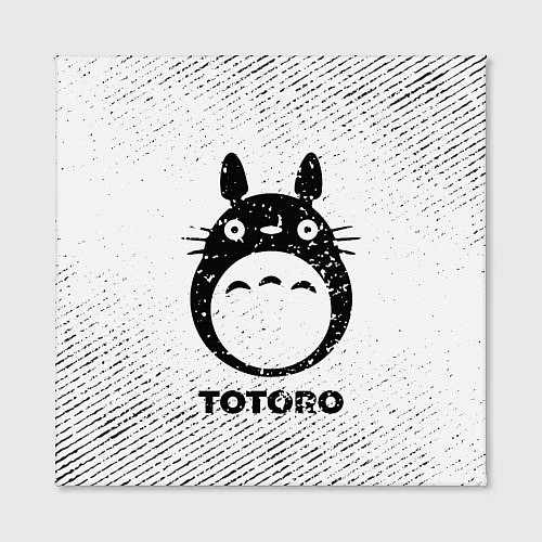 Картина квадратная Totoro с потертостями на светлом фоне / 3D-принт – фото 2