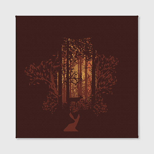 Картина квадратная Осенний лес внутри силуэта совы / 3D-принт – фото 2