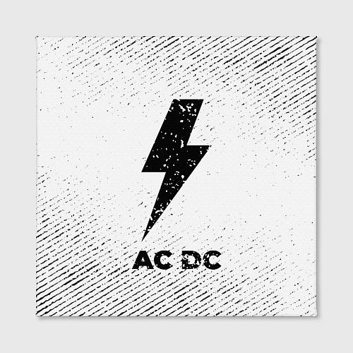 Картина квадратная AC DC с потертостями на светлом фоне / 3D-принт – фото 2