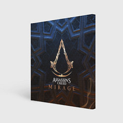 Холст квадратный Assassins creed mirage logo, цвет: 3D-принт