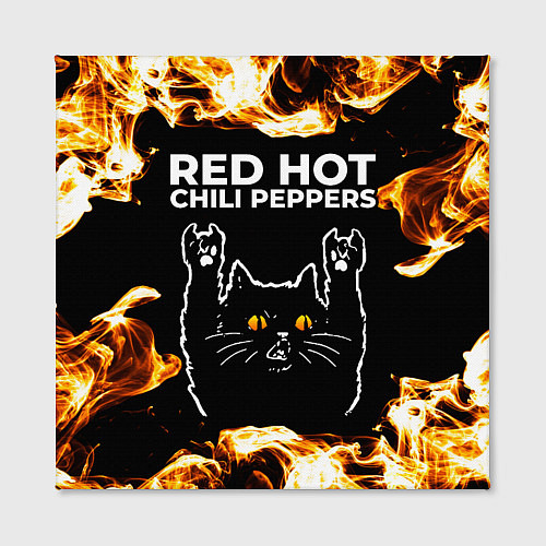 Картина квадратная Red Hot Chili Peppers рок кот и огонь / 3D-принт – фото 2