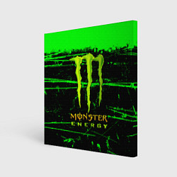 Холст квадратный Monster energy green neon, цвет: 3D-принт