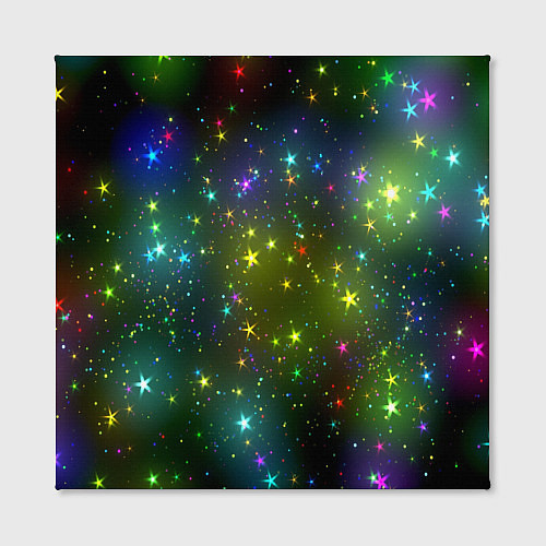 Картина квадратная Маленькие неоновые звездочки / 3D-принт – фото 2