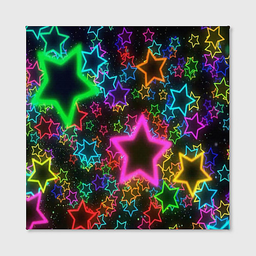 Картина квадратная Большие неоновые звезды / 3D-принт – фото 2