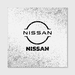 Холст квадратный Nissan с потертостями на светлом фоне, цвет: 3D-принт — фото 2