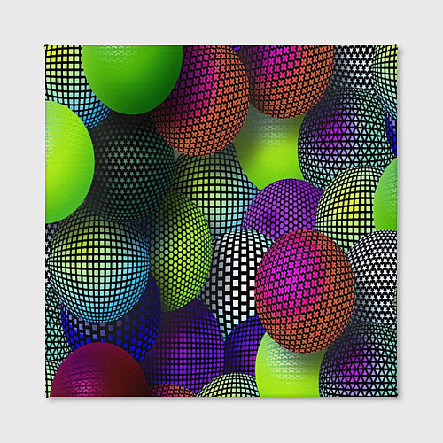 Картина квадратная Трехмерные разноцветные шары / 3D-принт – фото 2