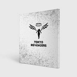 Холст квадратный Tokyo Revengers с потертостями на светлом фоне, цвет: 3D-принт