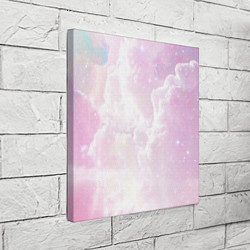 Холст квадратный Розовые облака на голубом небе, цвет: 3D-принт — фото 2