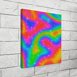 Холст квадратный Световые блики на радужном фоне, цвет: 3D-принт — фото 2