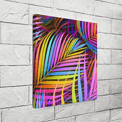 Холст квадратный Радужные листья, цвет: 3D-принт — фото 2