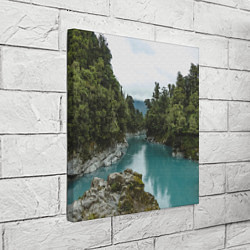 Холст квадратный Река, лес и скалы, цвет: 3D-принт — фото 2