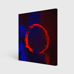 Холст квадратный Синий и красный абстрактный дым и краски, цвет: 3D-принт