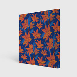 Холст квадратный Осенние абстрактные цветы, цвет: 3D-принт