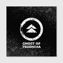 Холст квадратный Ghost of Tsushima с потертостями на темном фоне, цвет: 3D-принт — фото 2