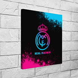 Холст квадратный Real Madrid - neon gradient, цвет: 3D-принт — фото 2