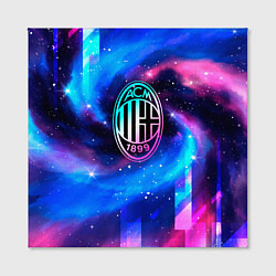 Холст квадратный AC Milan неоновый космос, цвет: 3D-принт — фото 2
