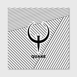 Холст квадратный Символ Quake на светлом фоне с полосами, цвет: 3D-принт — фото 2