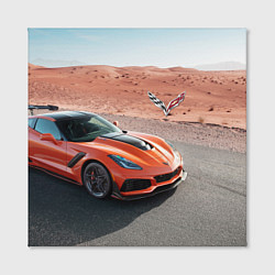 Холст квадратный Chevrolet Corvette - Motorsport - Desert, цвет: 3D-принт — фото 2