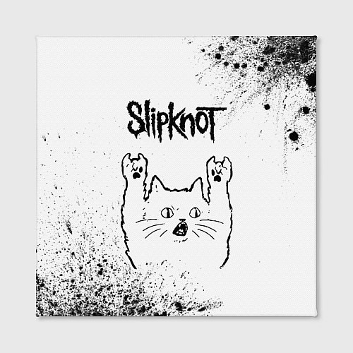 Картина квадратная Slipknot рок кот на светлом фоне / 3D-принт – фото 2