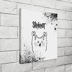 Холст квадратный Slipknot рок кот на светлом фоне, цвет: 3D-принт — фото 2